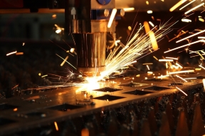 A precision sheet metal fabrication work is being done